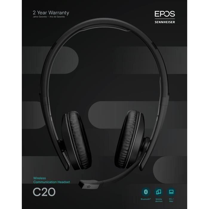 Casque-Micro - EPOS - C20 - Sans Fil - Multiplateforme - Noir EPOS