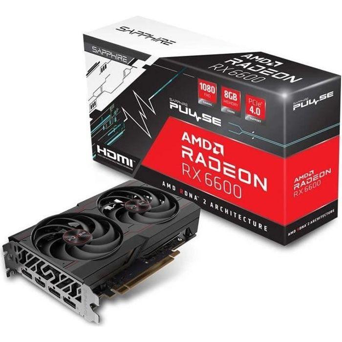 Carte Graphique - SAPPHIRE - Radeon RX 6600 Pulse Gaming - 8 Go - GDDR6 - HDMI / 3x DP (11310-01-20G) SAPPHIRE