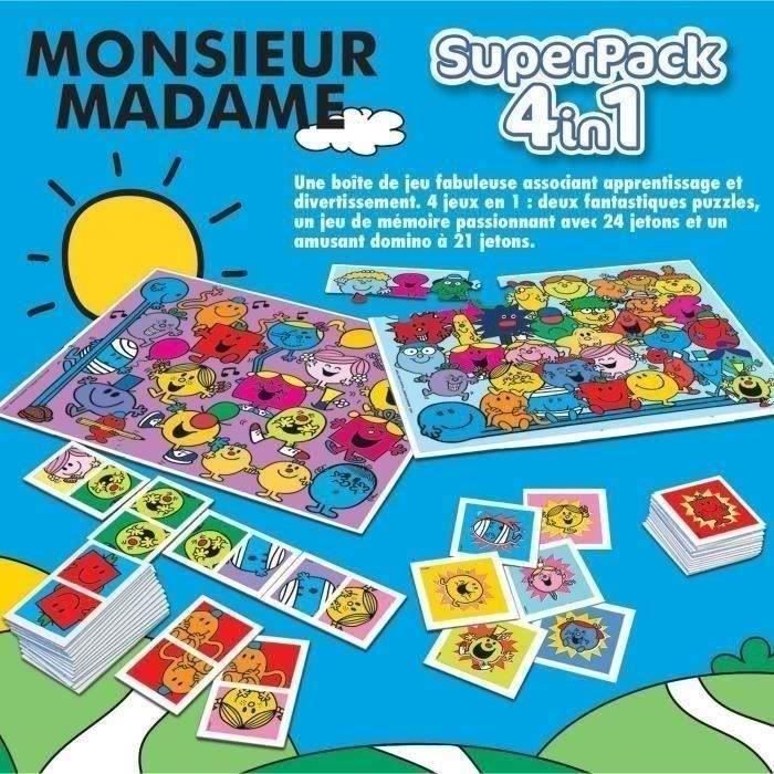 2 jeux éducatifs basiques et 2 puzzles - EDUCA - Educa Superpack Monsieur Madame