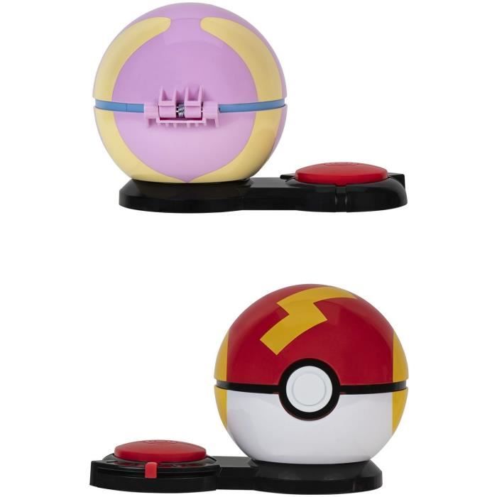 2 Poké Balls avec leur Pokémon et 6 disques d’attaques - BANDAI - Pokémon - Poké Ball attaque surprise Pikachu vs