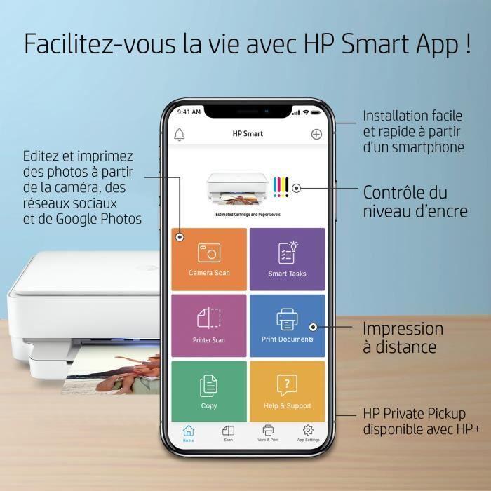 Imprimante tout-en-un HP Envy 6022e Jet d'encre couleur - Copie Scan - Idéal pour la famille - 3 mois d'Instant ink inclus avec HP+ HP