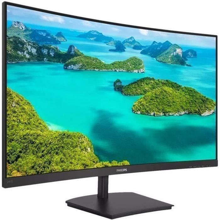 Ecran PC incurvé - PHILIPS 241E1SC/00 - 23,6 FHD - Dalle VA - 4 ms - 75Hz - VGA / HDMI - AMD FreeSync PHILIPS