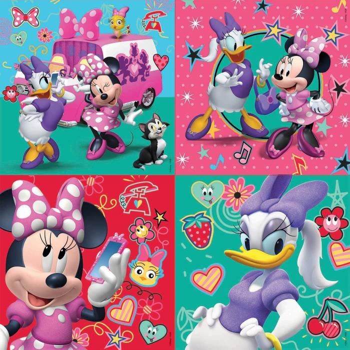 4 puzzles progressifs - EDUCA - Malette Puzzles Progressifs Minnie & The Happy Helpers (12-16-20-25)