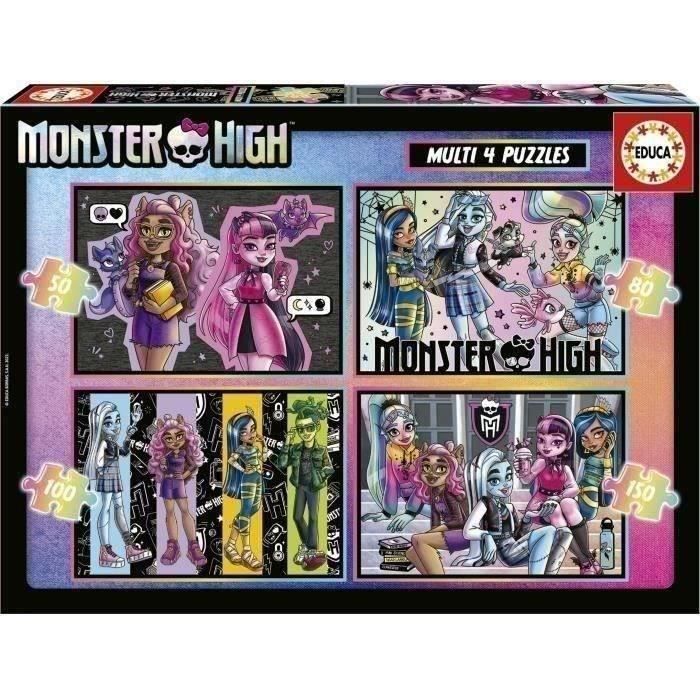 4 puzzles progressifs - EDUCA - Multi 4 Monster High 50-80-100-150