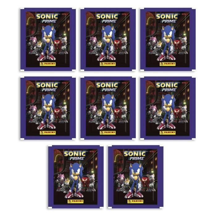 8 pochettes de stickers - PANINI - SONIC PRIME (NETFLIX)