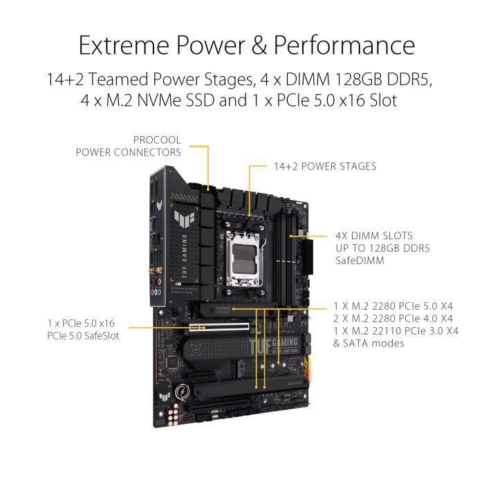 ASUS TUF GAMING X670E-PLUS WIFI Carte mere Socket AM5 AMD X670 ASUS