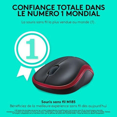 Souris sans fil - LOGITECH - M185 - Optique - Rouge LOGITECH