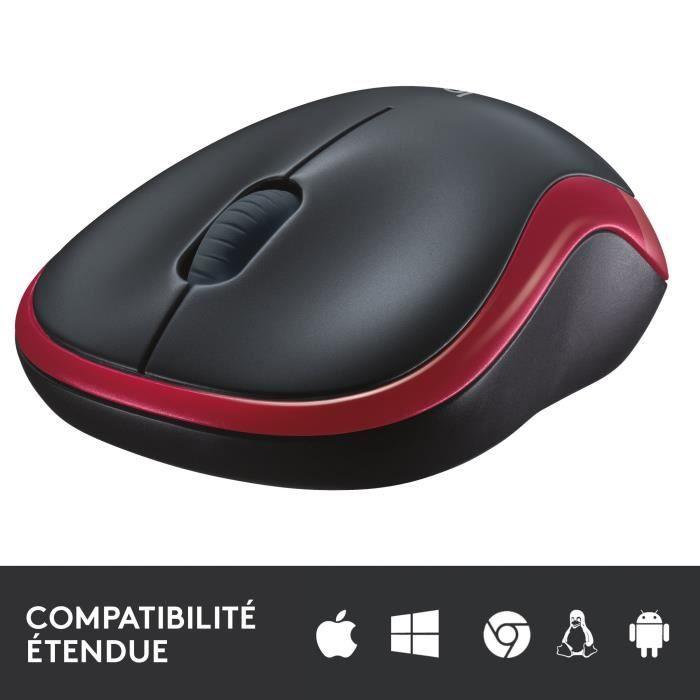 Souris sans fil - LOGITECH - M185 - Optique - Rouge LOGITECH