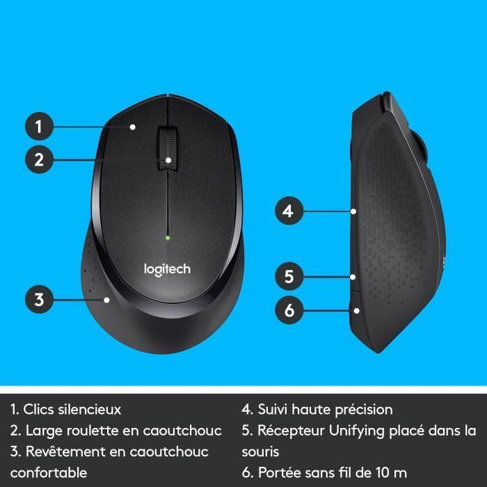 LOGITECH - Souris silencieuse sans fil M330 Silent Plus - Noir LOGITECH