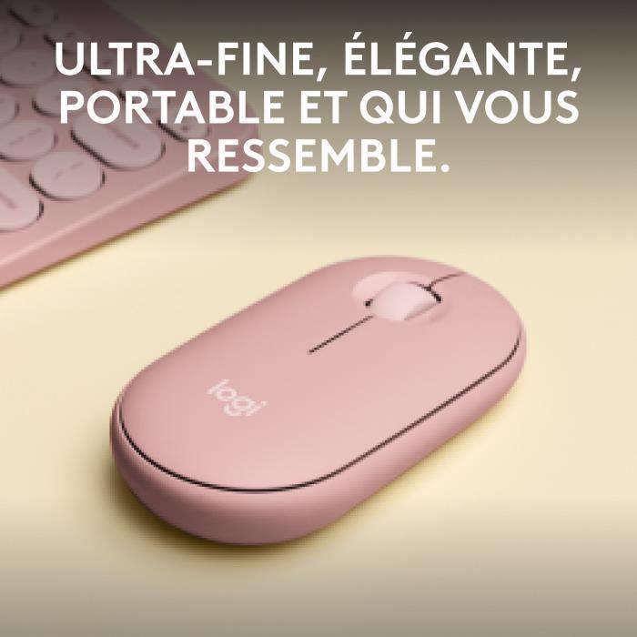 LOGITECH - Souris sans fil - Pebble Mouse 2 M350s - Rose - (910-007014) LOGITECH