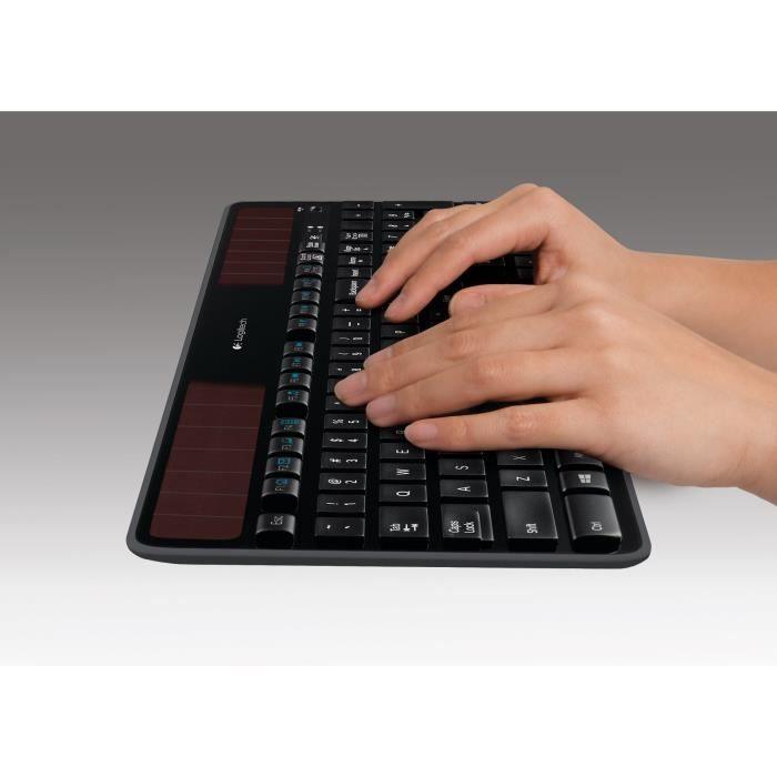 LOGITECH - Clavier sans fil solaire K750 - AZERTY - Noir LOGITECH