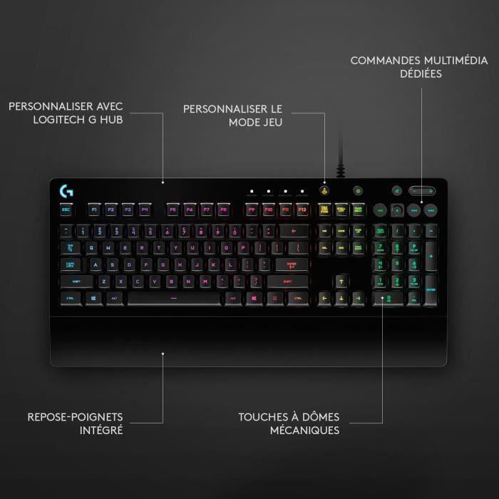 Clavier gaming filaire - LOGITECH G - G213 Prodigy - USB - AZERTY - Noir LOGITECH G