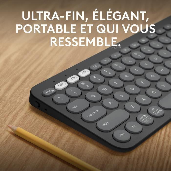 LOGITECH - Clavier sans fil - Pebble Keys 2 K380s - Bluetooth - Bouton Easy-Switch - Graphite - (920-011803) LOGITECH