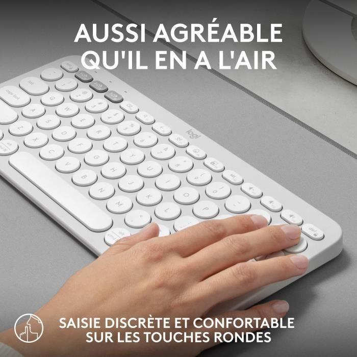 LOGITECH - Clavier sans fil - Pebble Keys 2 K380s - Bluetooth - Bouton Easy-Switch - Blanc - (920-011804) LOGITECH