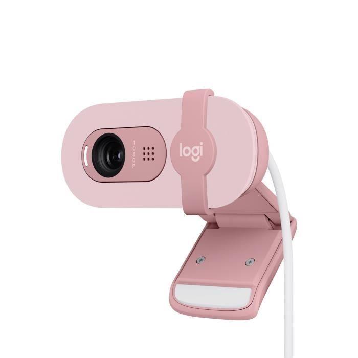 Webcam - Full HD 1080p - LOGITECH - Brio 100 - Microphone intégré - Rose - (960-001623) LOGITECH