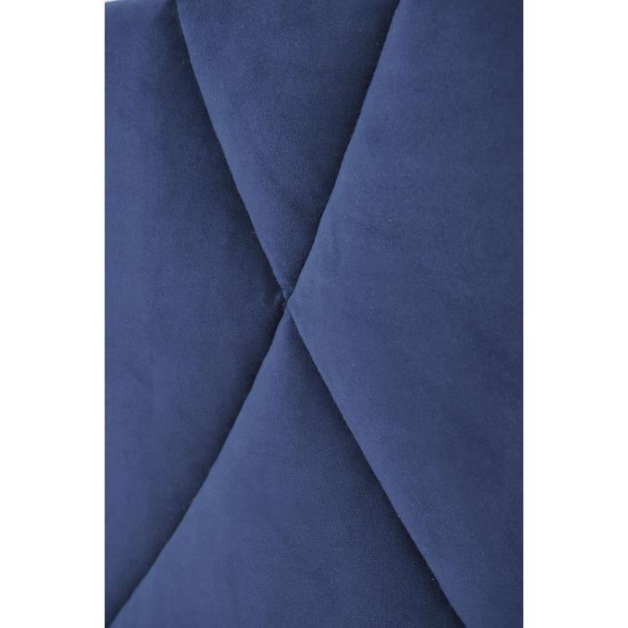Tete de lit TUDOR - Velours Bleu Marine - L.162 x H.100 x P.7 cm AUCUNE