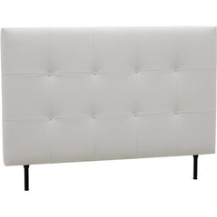 Tete de lit 140 cm ESTIA - PU Blanc - Réglable en hauteur de 105 a 116 cm AUCUNE