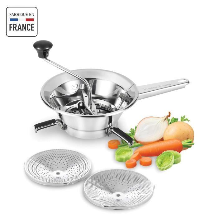 MOULINEX Classic Moulin a légumes, Acier inoxydable, Bols jusqu'a dia 24 cm, Compatible lave-vaisselle, Fabriqué en France A40106 MOULINEX