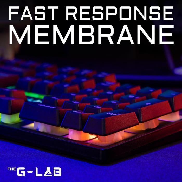 Clavier Gaming - Membrane RGB - THE G-LAB - KEYZ-CAESIUM/FR - FR Layout - 12 raccourcis - 19 touches anti ghosting THE G-LAB