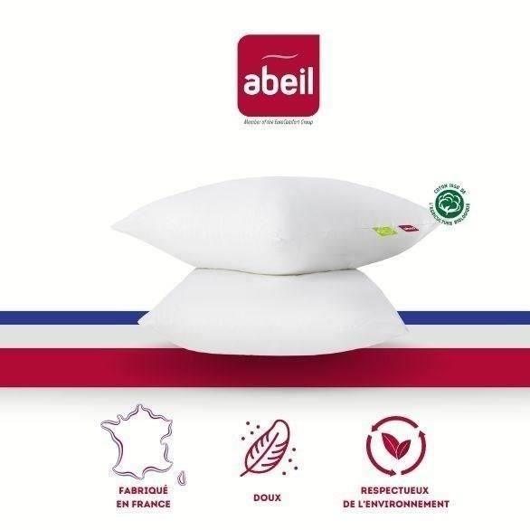 ABEIL Lot de 2 Oreillers Bio Confort - 60 x 60 cm - Blanc ABEIL