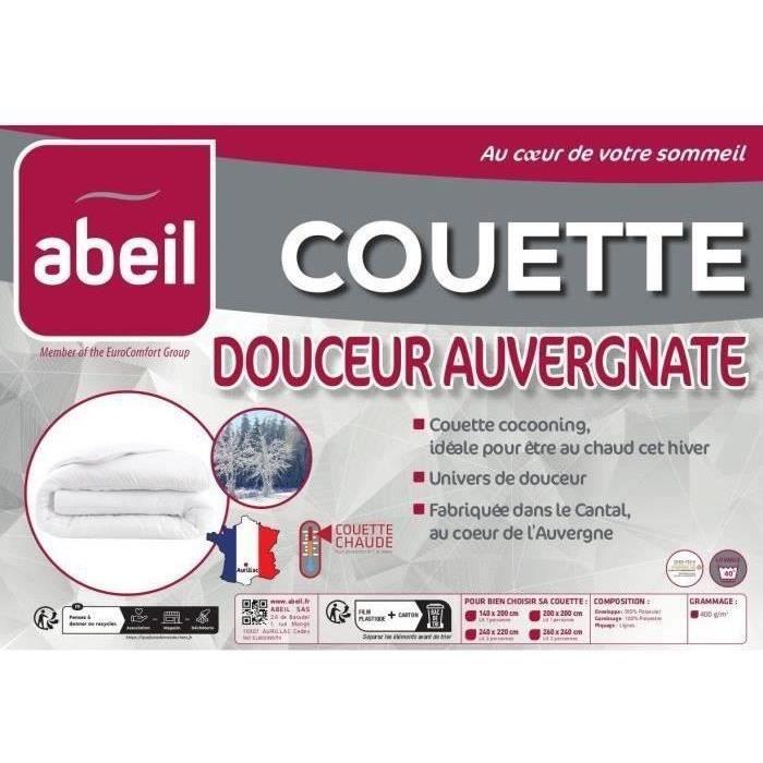 Couette chaude 400gr/m² Douceur Auvergnate - 140 x 200 cm - 1 personne - ABEIL ABEIL