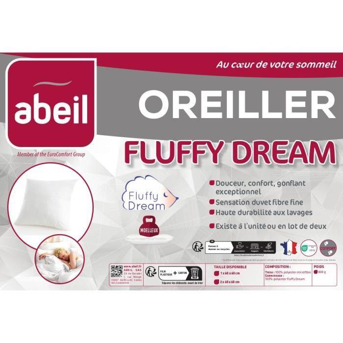 ABEIL Lot de 2 Oreillers FluffyDream 60 x 60 cm ABEIL