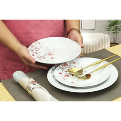 Service de Table 18 pieces en porcelaine Papillons rouge AUCUNE