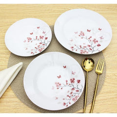 Service de Table 18 pieces en porcelaine Papillons rouge AUCUNE