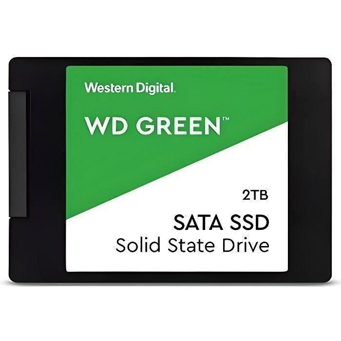 WESTERN DIGITAL Disque dur SATA SSD - 2TB interne - Format 2.5 - Vert WESTERN DIGITAL