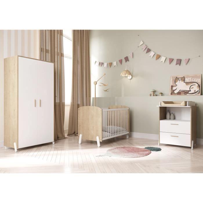 Armoire 2 portes - NAILI - Hamilton / Blanc mat - 89,1 x 50 x 183 cm - DEMEYERE DEMEYERE