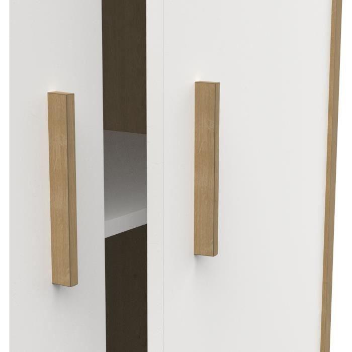 Armoire 2 portes - NAILI - Hamilton / Blanc mat - 89,1 x 50 x 183 cm - DEMEYERE DEMEYERE