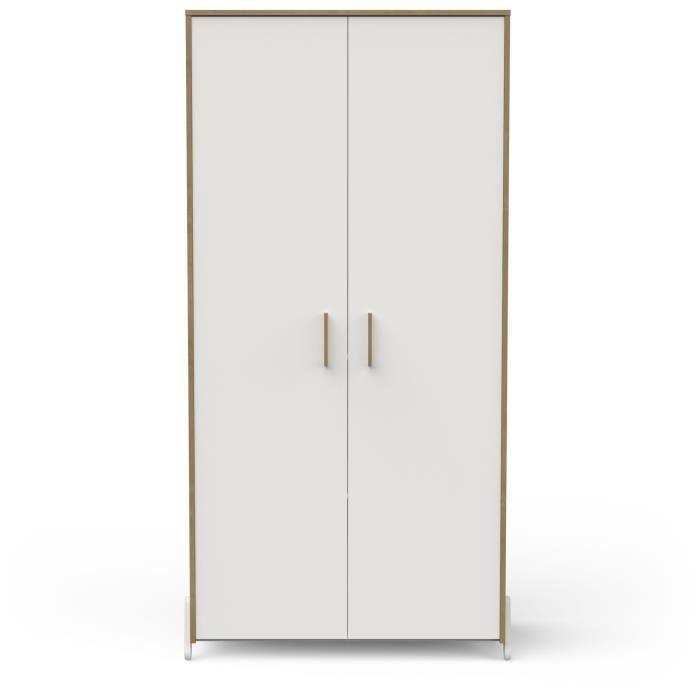 Armoire 2 portes - NAILI - Hamilton / Blanc mat - 89,1 x 50 x 183 cm - DEMEYERE DEMEYERE