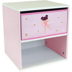 Chevet avec tiroir / Table de nuit pour enfant Danseuse Ballerine - FUN HOUSE - H.36 X L. 33 X P. 30 cm FUN HOUSE