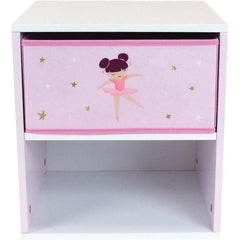 Chevet avec tiroir / Table de nuit pour enfant Danseuse Ballerine - FUN HOUSE - H.36 X L. 33 X P. 30 cm FUN HOUSE