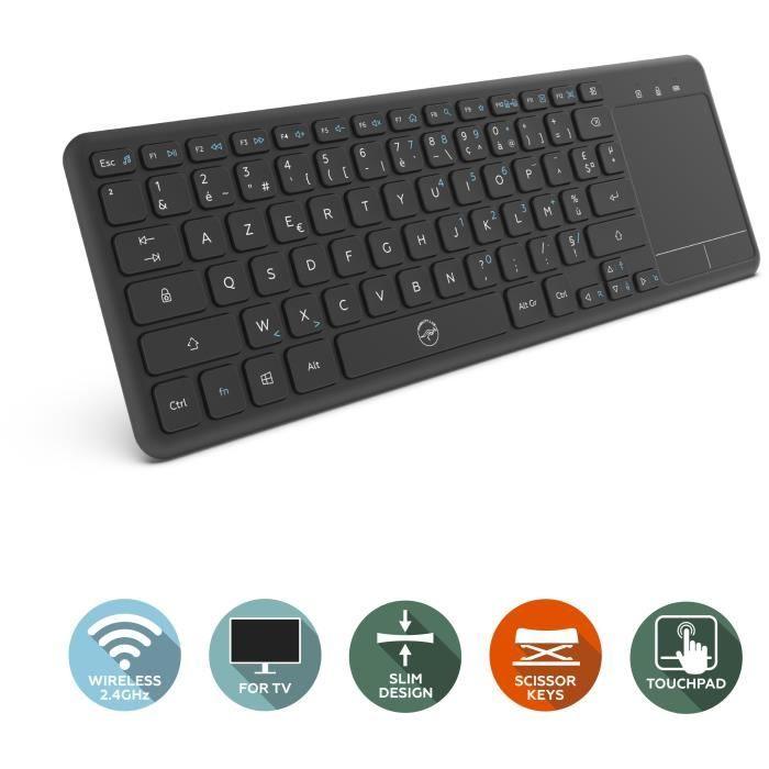 Clavier sans fil pour smart Tv - MOBILITY - Noir - Azerty MOBILITY