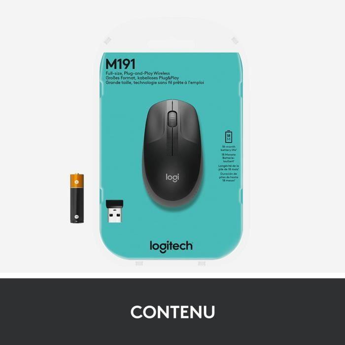 LOGITECH - Souris sans fil ergonomique M190 - Noir LOGITECH