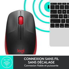 Souris sans fil - Logitech - M190 - ergonomique - Rouge LOGITECH