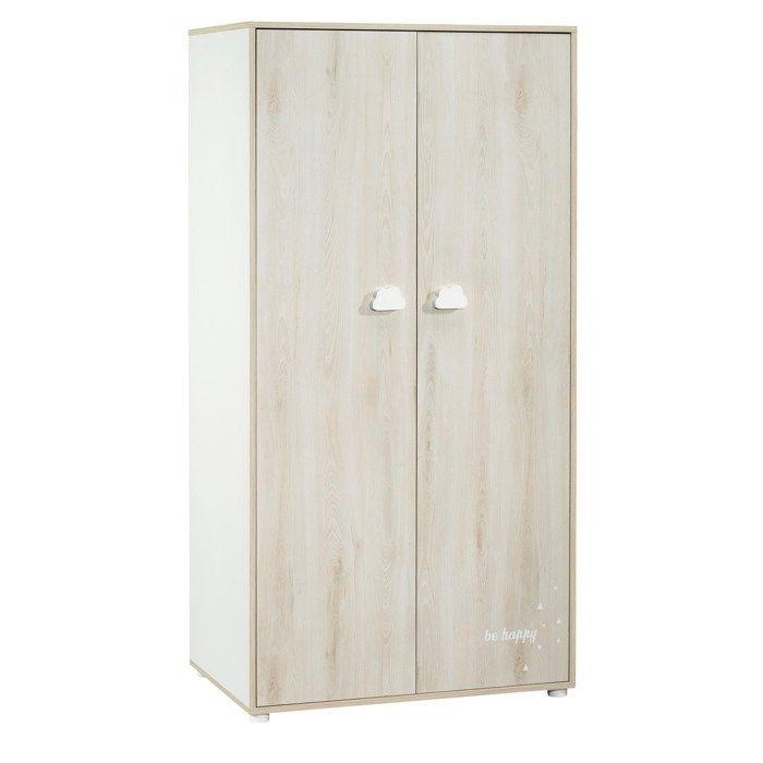 Armoire bébé Smile - Hetre - 2 portes - 168x85x57cm - Babyprice BABY PRICE