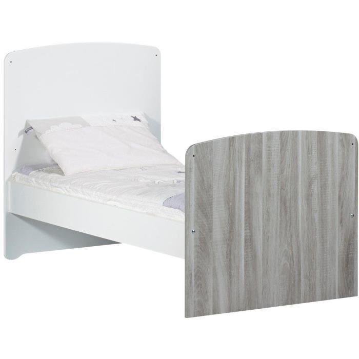 Lit évolutif 140x70 - Little Big Bed en bois gris SAUTHON