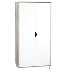 Armoire bébé Scandi Gris - Bois - Blanche - 2 portes - Babyprice BABY PRICE