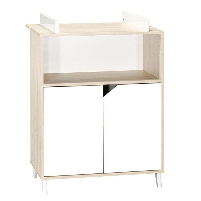 Commode a langer - Babyprice - Scandi naturel - 2 portes - 1 niche - En bois BABY PRICE