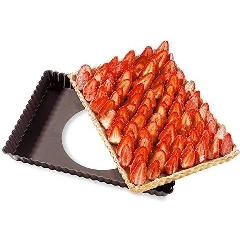 Moule tarte rectangulaire 31x21x3 cm fond amovible SUCRE & GOURMANDISES BAUMALU