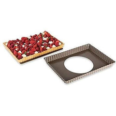 Moule tarte rectangulaire 31x21x3 cm fond amovible SUCRE & GOURMANDISES BAUMALU