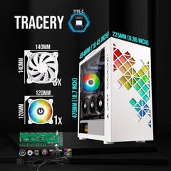 Boitier PC sans alimentation - BITFENIX Tracery ARGB (Blanc) - Moyen tour - Format E-ATX BITFENIX