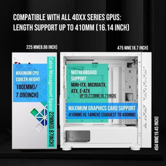 Boitier PC sans alimentation - BITFENIX Tracery ARGB (Blanc) - Moyen tour - Format E-ATX BITFENIX