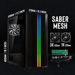 Boitier PC sans alimentation - BITFENIX Saber Mesh (Noir) - Moyen tour - Format ATX BITFENIX