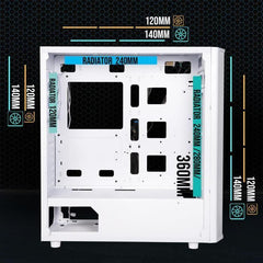 Boitier PC sans alimentation - BITFENIX Saber Mesh (Blanc) - Moyen tour - Format ATX BITFENIX