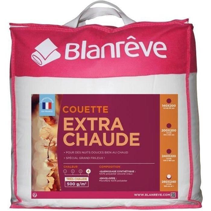 BLANREVE Couette extra chaude en microfibre - 240 x 260 cm - Blanc BLANREVE