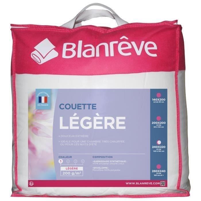 BLANREVE Couette légere en microfibre - 220 x 240 cm - Blanc BLANREVE