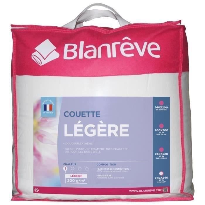 BLANREVE Couette légere en microfibre - 240 x 260 cm - Blanc BLANREVE